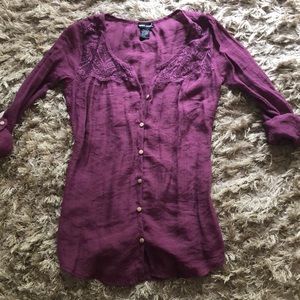purple wet seal cardigan, size small